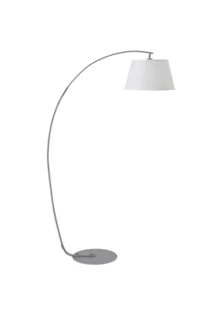 Best deal 🧨 HOMCOM Arched Floor Lamp Modern Standing Lamp with Foot Switch & Metal Base Corner Reading Lamps Tall Pole Light for Office Bedroom Living Room White 🔔