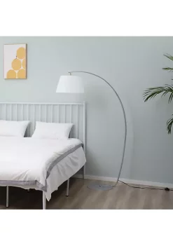 Best deal 🧨 HOMCOM Arched Floor Lamp Modern Standing Lamp with Foot Switch & Metal Base Corner Reading Lamps Tall Pole Light for Office Bedroom Living Room White 🔔 -HOMCOM Sales Store Belk 1015