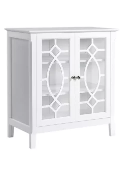 Best Sale 👏 HOMCOM Sideboard Display Cabinet with Double Framed Glass Doors 2 Adjustable Shelves and Elevated Base White 🛒