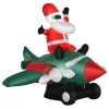Best reviews of 🤩 HOMCOM 7.3 ft Long 🎄 Christmas Inflatable Santa Claus Flying A Plane with LED Lights Xmas Blow Up w/ Auto Set Up for Front Yard 👏