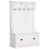 Wholesale 🌟 HOMCOM Hall Tree for Entryway 🧥 Coat Rack 👟 Shoe Bench with Bottom Storage 4 Metal Double Hooks and 2 Shelves for Hallway Living Room White 🎁 -HOMCOM Sales Store Belk 1039