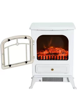 Best reviews of ✔️ HOMCOM Electric Fireplace Heater Freestanding Fireplace Stove with Realistic LED Log Flames and Overheating Safety Protection 750/1500W White 😍