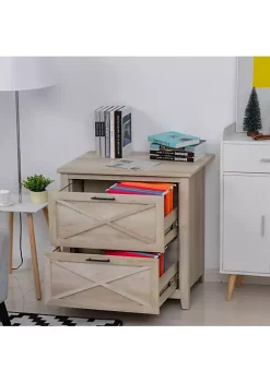 Best Pirce 🥰 HOMCOM Retro Wooden 2 Drawer Lateral File Chest Cabinet Pedestal for Document Storage with Hanging Bar for Letter/Legal Size White Oak 🎉 -HOMCOM Sales Store Belk 1051
