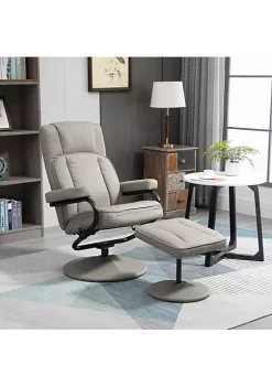 Discount ๐ HOMCOM Swivel Recliner Manual PU Leather Armchair with Ottoman Footrest for Living Room Office Bedroom Grey ๐ 10 Discount ๐ HOMCOM Swivel Recliner Manual PU Leather Armchair with Ottoman Footrest for Living Room Office Bedroom Grey ๐ -HOMCOM Sales Store Belk 1062