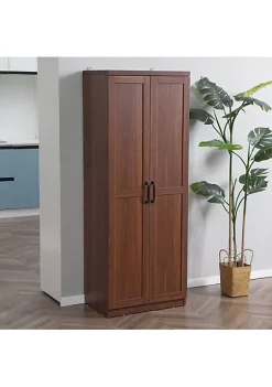 Cheap 👏 HOMCOM 63" 2 Door Kitchen Pantry Freestanding Storage Cabinet with 2 Adjustable Shelves for Kitchen or Living Room Brown 🥰 -HOMCOM Sales Store Belk 1066