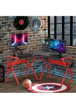 New ⌛ HOMCOM L Shaped Gaming Desk Corner Computer Desk Gaming Table for PC Workstations with Adjustable Study Table Home Office Desk for Office Writing 👍 -HOMCOM Sales Store Belk 1071