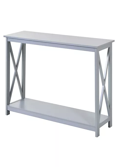 Discount ⭐ HOMCOM 2 Tier Console Table Sofa Side Table with Storage Shelf X Design for Entryway Living Room and Hallway Grey ⭐ 7 Discount ⭐ HOMCOM 2 Tier Console Table Sofa Side Table with Storage Shelf X Design for Entryway Living Room and Hallway Grey ⭐ - Image 5