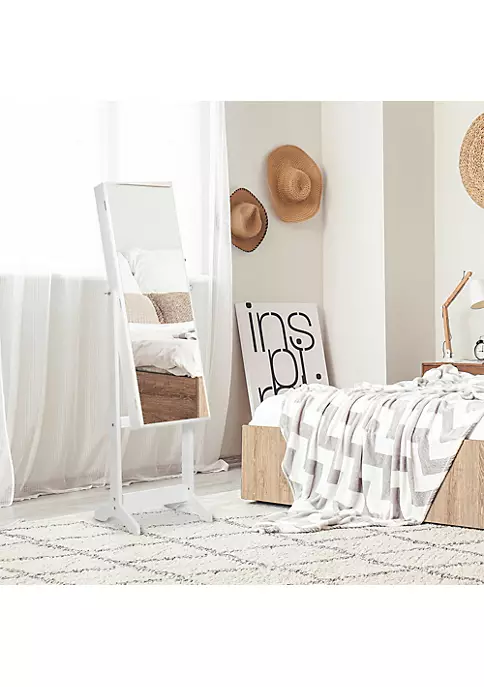 Best Pirce ๐งจ HOMCOM Floor Standing Jewelry Cabinet Lockable Jewelry Organizer with Full Length Mirror and 4 Adjustable Angles White ๐ 4 Best Pirce ๐งจ HOMCOM Floor Standing Jewelry Cabinet Lockable Jewelry Organizer with Full Length Mirror and 4 Adjustable Angles White ๐ - Image 2