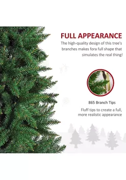 Best Sale 🛒 HOMCOM 7' Tall Unlit Slim Fir Artificial 🎄 Christmas Tree with Realistic Branches and 865 Tips Green 😍 -HOMCOM Sales Store Belk 109