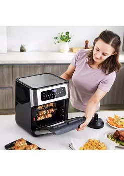 Budget 🥰 HOMCOM 7ft Pre Lit Snow Flocked Artificial 🎅 Christmas Tree with Realistic Branches 350 LED Lights Pine Cones Red Berries and 1075 Tips 😉