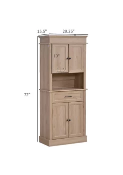 Coupon 🔔 HOMCOM Traditional Freestanding Buffet with Hutch Kitchen Pantry Cabinet Cupboard with Doors and Drawer Adjustable Shelving Oak 😍 -HOMCOM Sales Store Belk 1107
