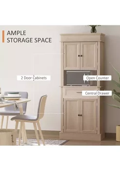 Coupon 🔔 HOMCOM Traditional Freestanding Buffet with Hutch Kitchen Pantry Cabinet Cupboard with Doors and Drawer Adjustable Shelving Oak 😍 -HOMCOM Sales Store Belk 1108