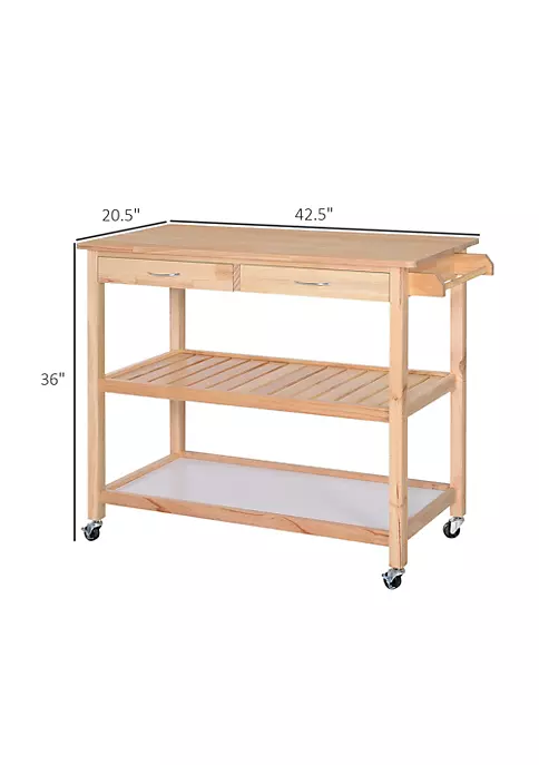 Best reviews of ๐ HOMCOM 42" Kitchen Trolley Cart Rolling Island Utility Serving Cart with 2 Drawers and 3 Tier Shelf Pine Wood ๐ 5 Best reviews of ๐ HOMCOM 42" Kitchen Trolley Cart Rolling Island Utility Serving Cart with 2 Drawers and 3 Tier Shelf Pine Wood ๐ - Image 3
