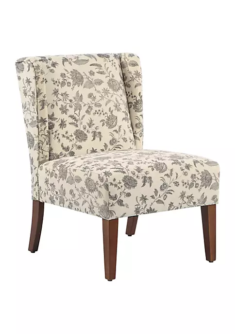 Best Pirce 🔥 HOMCOM Upholstered Armless Accent Chair Leisure Side Chair with Wingback Soft Linen Fabric and Solid Wood Legs Decorative for Bedroom Living room Floral 🔔 3 Best Pirce 🔥 HOMCOM Upholstered Armless Accent Chair Leisure Side Chair with Wingback Soft Linen Fabric and Solid Wood Legs Decorative for Bedroom Living room Floral 🔔