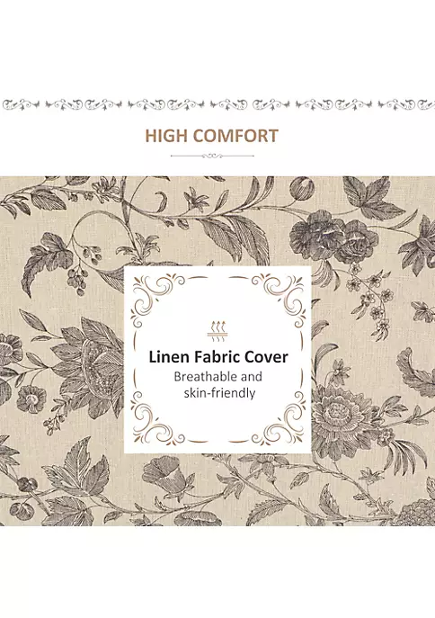 Best Pirce 🔥 HOMCOM Upholstered Armless Accent Chair Leisure Side Chair with Wingback Soft Linen Fabric and Solid Wood Legs Decorative for Bedroom Living room Floral 🔔 6 Best Pirce 🔥 HOMCOM Upholstered Armless Accent Chair Leisure Side Chair with Wingback Soft Linen Fabric and Solid Wood Legs Decorative for Bedroom Living room Floral 🔔 - Image 4