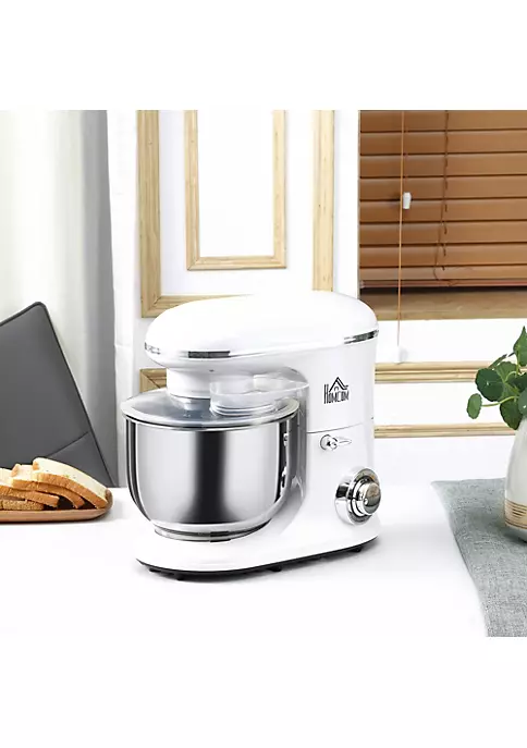Hot Sale ๐งจ HOMCOM Stand Mixer with 6+1P Speed 600W Tilt Head Kitchen Electric Mixer with 6 Qt Stainless Steel Mixing Bowl Beater Dough Hook and Splash Guard for Baking Bread Cakes and Cookies White ๐ 5 Hot Sale ๐งจ HOMCOM Stand Mixer with 6+1P Speed 600W Tilt Head Kitchen Electric Mixer with 6 Qt Stainless Steel Mixing Bowl Beater Dough Hook and Splash Guard for Baking Bread Cakes and Cookies White ๐ - Image 3
