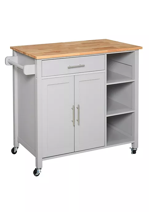 Best deal ๐ HOMCOM Wooden Rolling Kitchen Storage Island on 360 degree Swivel Wheels Dining Cart with Drawer for Kitchen Grey โ๏ธ 3 Best deal ๐ HOMCOM Wooden Rolling Kitchen Storage Island on 360 degree Swivel Wheels Dining Cart with Drawer for Kitchen Grey โ๏ธ