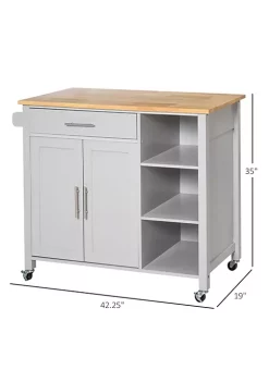 Best deal ๐ HOMCOM Wooden Rolling Kitchen Storage Island on 360 degree Swivel Wheels Dining Cart with Drawer for Kitchen Grey โ๏ธ 9 Best deal ๐ HOMCOM Wooden Rolling Kitchen Storage Island on 360 degree Swivel Wheels Dining Cart with Drawer for Kitchen Grey โ๏ธ -HOMCOM Sales Store Belk 1148