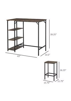 Best reviews of 🛒 HOMCOM 3 Piece Counter Height Dining Table Set Bistro Table Set Kitchen Bar Table and Chairs Set with Storage Shelf Dining Room Industrial and StoolsRustic Brown 🛒 9 Best reviews of 🛒 HOMCOM 3 Piece Counter Height Dining Table Set Bistro Table Set Kitchen Bar Table and Chairs Set with Storage Shelf Dining Room Industrial and StoolsRustic Brown 🛒 -HOMCOM Sales Store Belk 1168