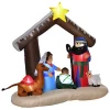 Best deal ⭐ HOMCOM 6ft ❄ Christmas Inflatable Nativity Scene Outdoor Blow Up Yard Decoration with LED Lights Display ⌛