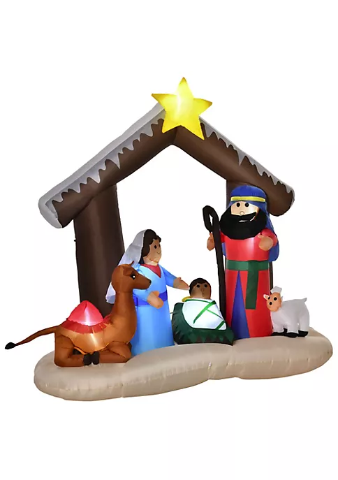 Best deal ⭐ HOMCOM 6ft ❄ Christmas Inflatable Nativity Scene Outdoor Blow Up Yard Decoration with LED Lights Display ⌛ 3 Best deal ⭐ HOMCOM 6ft ❄ Christmas Inflatable Nativity Scene Outdoor Blow Up Yard Decoration with LED Lights Display ⌛