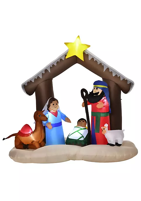 Best deal ⭐ HOMCOM 6ft ❄ Christmas Inflatable Nativity Scene Outdoor Blow Up Yard Decoration with LED Lights Display ⌛ 4 Best deal ⭐ HOMCOM 6ft ❄ Christmas Inflatable Nativity Scene Outdoor Blow Up Yard Decoration with LED Lights Display ⌛ - Image 2