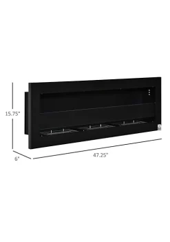 Cheap 🤩 HOMCOM 47" Wall Mounted Ventless Recessed Ethanol Fireplace with Three Insert Burners Tempered Glass Space Heater for Living Room or Bedroom Black 🔥 10 Cheap 🤩 HOMCOM 47" Wall Mounted Ventless Recessed Ethanol Fireplace with Three Insert Burners Tempered Glass Space Heater for Living Room or Bedroom Black 🔥 -HOMCOM Sales Store Belk 1186