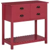 Cheap ✔️ HOMCOM Sideboard Buffet Cabinet Storage Serving Console Table with 4 Drawers and Slatted Bottom Shelf for Kitchen Living Room Red 🧨 -HOMCOM Sales Store Belk 1203