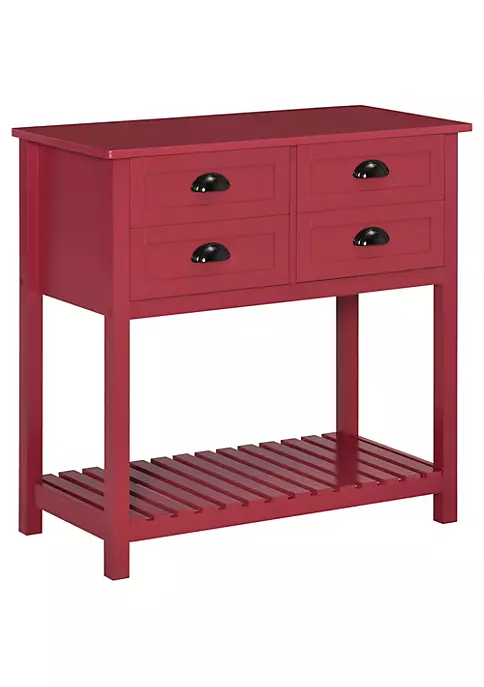 Cheap ✔️ HOMCOM Sideboard Buffet Cabinet Storage Serving Console Table with 4 Drawers and Slatted Bottom Shelf for Kitchen Living Room Red 🧨 3 Cheap ✔️ HOMCOM Sideboard Buffet Cabinet Storage Serving Console Table with 4 Drawers and Slatted Bottom Shelf for Kitchen Living Room Red 🧨