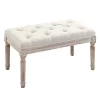 Flash Sale ✔️ HOMCOM 51" Faux Leather Rectangular Tufted Storage Ottoman for Living Room Entryway or Bedroom Cream White 🛒 -HOMCOM Sales Store Belk 1213