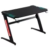 Deals ✨ HOMCOM 47" Racing Style Gaming Desk Z Shaped Computer Table Workstation with LED Lights Swivel Cup Holder Headphone Hook and Cable Management Holes for Gamers Home Office Black ⌛ -HOMCOM Sales Store Belk 122