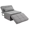 Outlet 🎉 HOMCOM 4 In 1 Design Convertible Sofa Tea Table Lounge Chair Single Bed with 5 Level Adjustable Backrest Footstool and Metal Frame for Living Room Bedroom Grey ⭐ -HOMCOM Sales Store Belk 1225