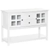 Top 10 💯 HOMCOM Kitchen Sideboard Serving Buffet Cabinet Cupboard Console Table with Adjustable Shelves Glass Doors and 2 Drawers for Living Room White 🛒 -HOMCOM Sales Store Belk 1230