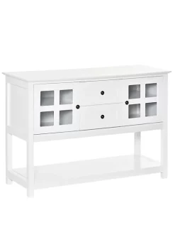 Top 10 💯 HOMCOM Kitchen Sideboard Serving Buffet Cabinet Cupboard Console Table with Adjustable Shelves Glass Doors and 2 Drawers for Living Room White 🛒 -HOMCOM Sales Store Belk 1234