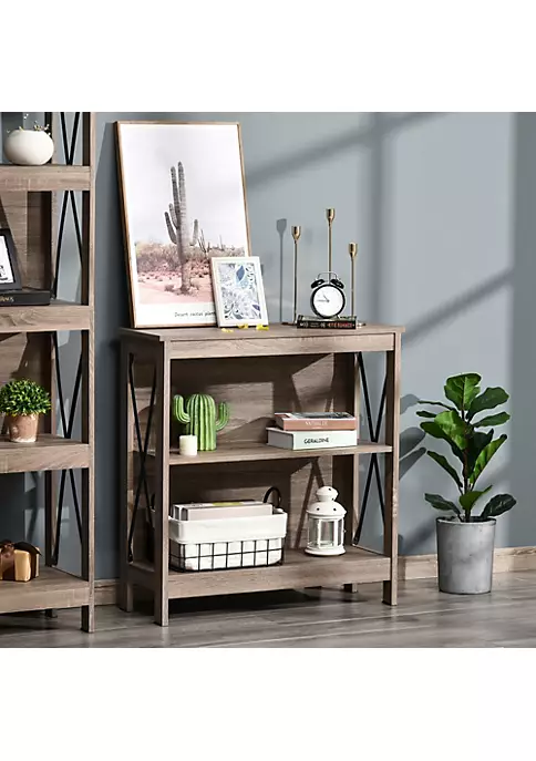 Brand new π₯° HOMCOM Industrial Style Corner Open Bookshelf with Storage Shelves and Metal X Bar Frame for Living Room Dark Grey π 4 Brand new π₯° HOMCOM Industrial Style Corner Open Bookshelf with Storage Shelves and Metal X Bar Frame for Living Room Dark Grey π - Image 2
