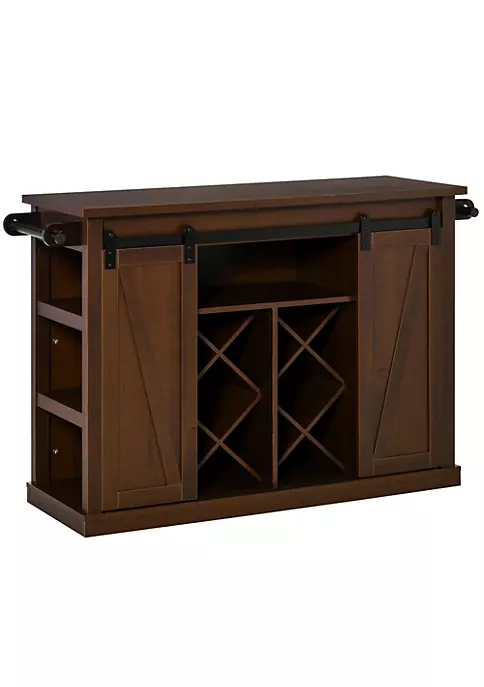 Top 10 😍 HOMCOM 53" Portable Kitchen Island Utility Kitchen Trolley Storage Cart on Wheels with Sliding Barn Doors 3 Tier Shelves Wine Rack and Towel Holders Walnut 💯 3 Top 10 😍 HOMCOM 53" Portable Kitchen Island Utility Kitchen Trolley Storage Cart on Wheels with Sliding Barn Doors 3 Tier Shelves Wine Rack and Towel Holders Walnut 💯