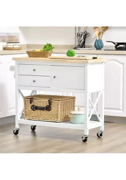 Best deal ๐ HOMCOM Rolling Kitchen Island Utility Trolley Cart with with Rubberwood Top Storage Cabinet 2 Drawers Towel Rack White ๐ฏ 9 Best deal ๐ HOMCOM Rolling Kitchen Island Utility Trolley Cart with with Rubberwood Top Storage Cabinet 2 Drawers Towel Rack White ๐ฏ -HOMCOM Sales Store Belk 1267