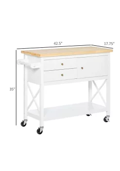 Best deal ๐ HOMCOM Rolling Kitchen Island Utility Trolley Cart with with Rubberwood Top Storage Cabinet 2 Drawers Towel Rack White ๐ฏ 10 Best deal ๐ HOMCOM Rolling Kitchen Island Utility Trolley Cart with with Rubberwood Top Storage Cabinet 2 Drawers Towel Rack White ๐ฏ -HOMCOM Sales Store Belk 1268