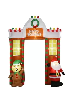 Best reviews of 👍 HOMCOM 9ft 🔔 Christmas Inflatable Gingerbread House Archway with Santa and Gingerbread Man Outdoor Blow Up Yard Decoration with LED Lights Display 🔥
