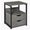 Discount ❤️ HOMCOM Industrial Side Table End Table with 2 Storage Drawers Accent Piece for Living Room Bedroom Grey 👍 -HOMCOM Sales Store Belk 1280