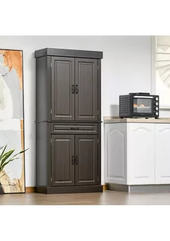 Brand new ✔️ HOMCOM 71" Freestanding Kitchen Pantry with 4 Doors and 2 Large Cabinets Tall Storage Cabinet with Wide Drawer for Kitchen Dining Room Coffee 🎉 -HOMCOM Sales Store Belk 1293