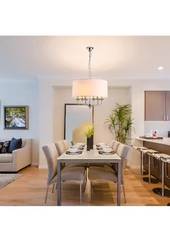 Flash Sale ✨ HOMCOM 6 Light Modern Chandelier Candle Pendant Light Fabric Lampshade with Adjustable Chain Hanging Light Fixture White ✨ 9 Flash Sale ✨ HOMCOM 6 Light Modern Chandelier Candle Pendant Light Fabric Lampshade with Adjustable Chain Hanging Light Fixture White ✨ -HOMCOM Sales Store Belk 1302