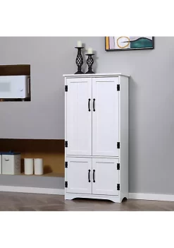 Cheapest 🔥 HOMCOM Accent Floor Storage Cabinet Kitchen Pantry with Adjustable Shelves and 2 Lower Doors White ⭐ -HOMCOM Sales Store Belk 1316