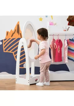 Buy 💯 HOMCOM Full Length Mirror for Children Adjustable to be Viewed From Multiple Angles 👗 Dress up and Make up White 👍 -HOMCOM Sales Store Belk 1347