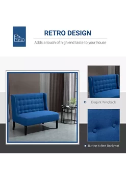 New ๐ HOMCOM Wingback Double Sofa Linen Fabric Upholstery Button Tufted Loveseat Armless Couch Modern Contemporary Living Room Settee with Wood Legs Blue ๐คฉ 9 New ๐ HOMCOM Wingback Double Sofa Linen Fabric Upholstery Button Tufted Loveseat Armless Couch Modern Contemporary Living Room Settee with Wood Legs Blue ๐คฉ -HOMCOM Sales Store Belk 1356
