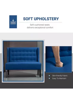 New ๐ HOMCOM Wingback Double Sofa Linen Fabric Upholstery Button Tufted Loveseat Armless Couch Modern Contemporary Living Room Settee with Wood Legs Blue ๐คฉ 10 New ๐ HOMCOM Wingback Double Sofa Linen Fabric Upholstery Button Tufted Loveseat Armless Couch Modern Contemporary Living Room Settee with Wood Legs Blue ๐คฉ -HOMCOM Sales Store Belk 1357