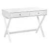 Wholesale 👏 HOMCOM Modern Simple Writing Desk Functional Computer Desk Vanity Makeup Table with Two Drawers X shaped Leg for Home Office Bedroom Sturdy White 👏 2 Wholesale 👏 HOMCOM Modern Simple Writing Desk Functional Computer Desk Vanity Makeup Table with Two Drawers X shaped Leg for Home Office Bedroom Sturdy White 👏 -HOMCOM Sales Store Belk 1364