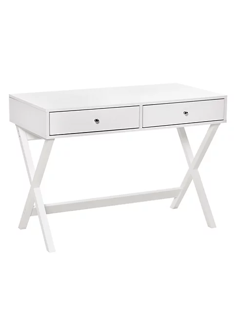 Wholesale ๐ HOMCOM Modern Simple Writing Desk Functional Computer Desk Vanity Makeup Table with Two Drawers X shaped Leg for Home Office Bedroom Sturdy White ๐ 3 Wholesale ๐ HOMCOM Modern Simple Writing Desk Functional Computer Desk Vanity Makeup Table with Two Drawers X shaped Leg for Home Office Bedroom Sturdy White ๐