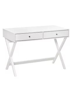 Wholesale ๐ HOMCOM Modern Simple Writing Desk Functional Computer Desk Vanity Makeup Table with Two Drawers X shaped Leg for Home Office Bedroom Sturdy White ๐ 11 Wholesale ๐ HOMCOM Modern Simple Writing Desk Functional Computer Desk Vanity Makeup Table with Two Drawers X shaped Leg for Home Office Bedroom Sturdy White ๐ -HOMCOM Sales Store Belk 1368
