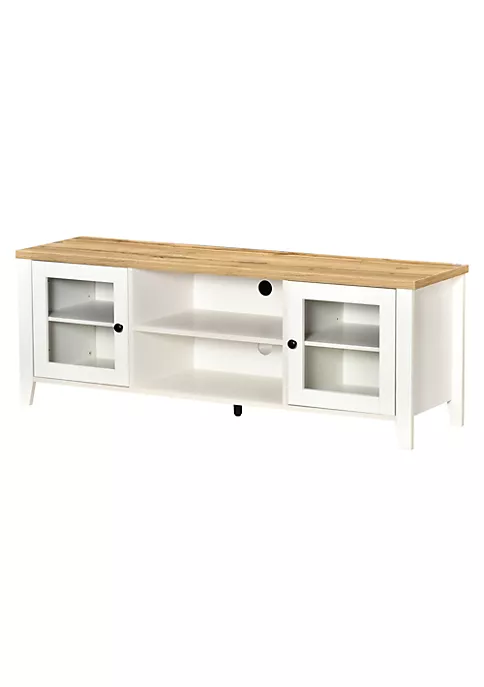 Promo ❤️ HOMCOM Modern TV Stand Entertainment Center with Shelves and Cabinets for Flatscreen TVs up to 60" White 🧨 4 Promo ❤️ HOMCOM Modern TV Stand Entertainment Center with Shelves and Cabinets for Flatscreen TVs up to 60" White 🧨 - Image 2